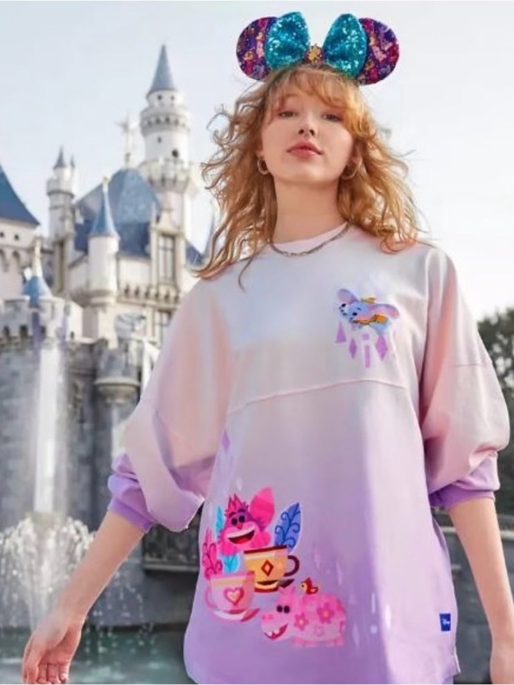 Disney Parks Joey Chou Fantasyland Pastel Ombre Spirit Jersey Pink Purple XL